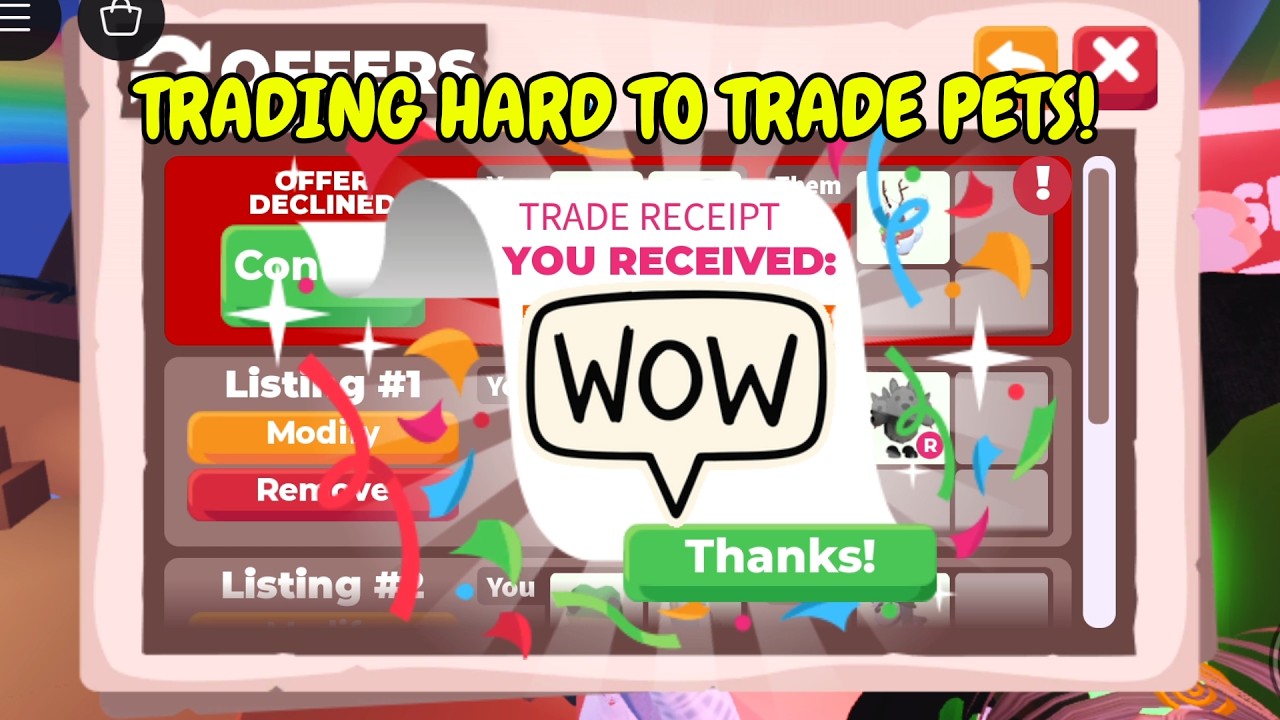 🤯 TRADING SUPER LOW DEMAND PETS FOR BIG WINS USING TRADING HUB ONLY! 😍 Adopt Me - Roblox
