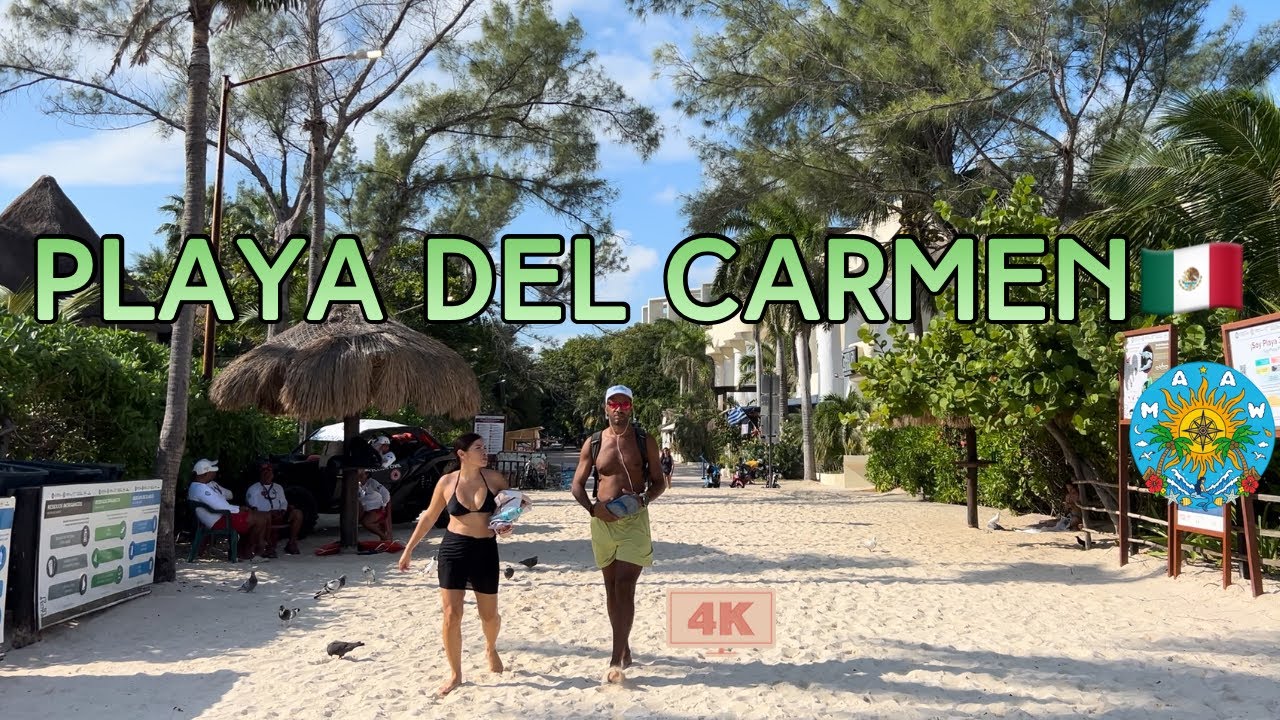 Playa del Carmen Walking Tour 2025 | 4K Mexico Walk from Playa 38 to Avenida 30 | Beach to Streets