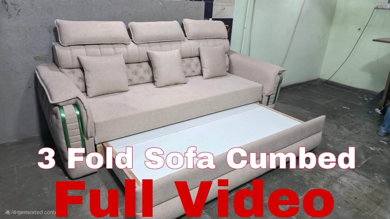 “Triple comfort, triple style — 3-Fold Sofa Cum Bed by SS Sofa Maker 🛏️🔥”