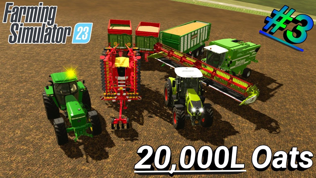 farming simulator 23 - harvesting oats and sell some hay || #3 oats and straw
