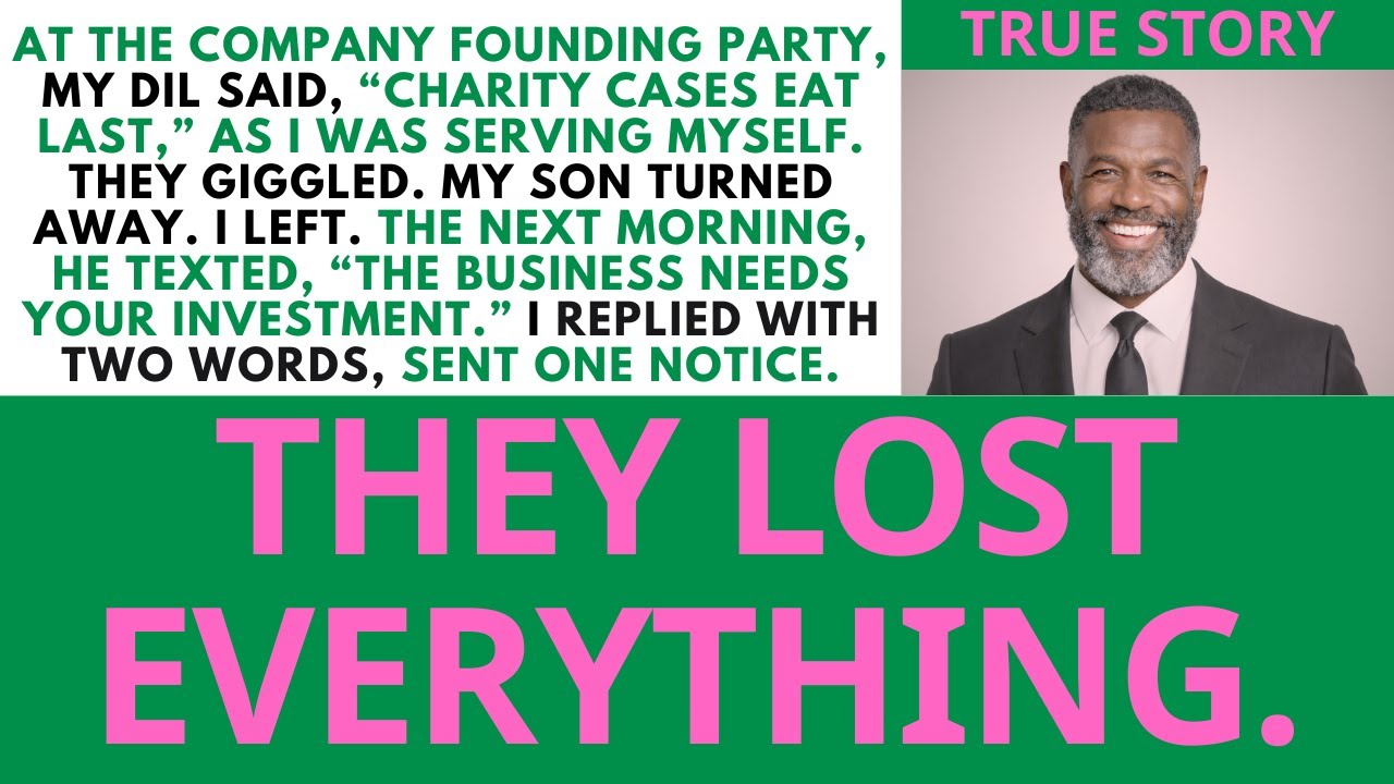 At The Company Party, My Daughter-In-Law Said, “Charity Cases Eat Last”—Everyone Laughed, And I…