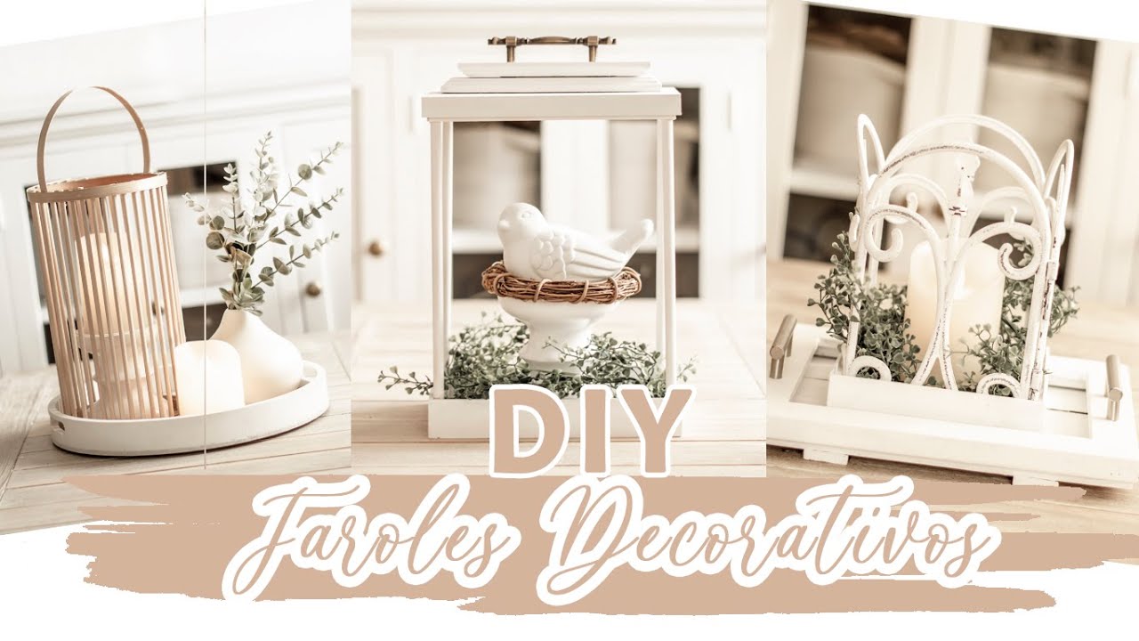 ✂ MANUALIDAD 3 FAROLES ESTILO NÓRDICO/ Diy fácil, económico y elegante/ ideas decoracion sala 2022
