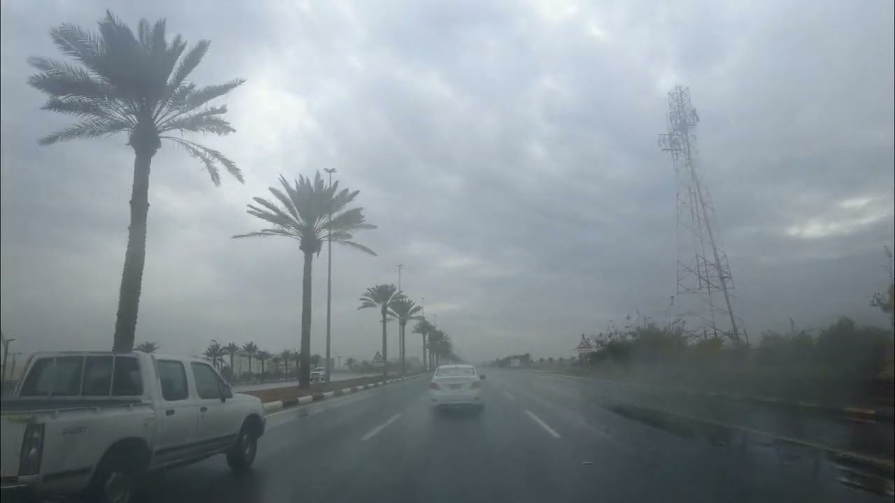 DRIVING TOUR ON A RAINY DAY HAIL CITY SAUDI ARABIA