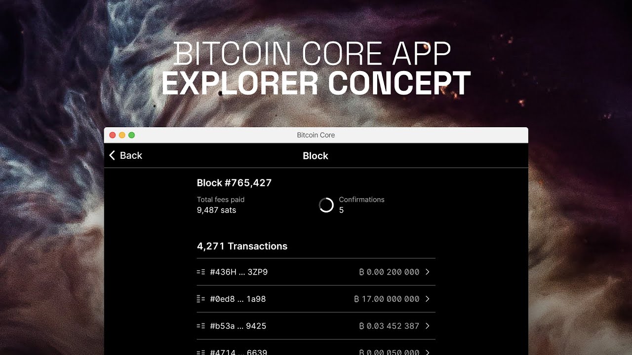 Bitcoin core app explorer concept