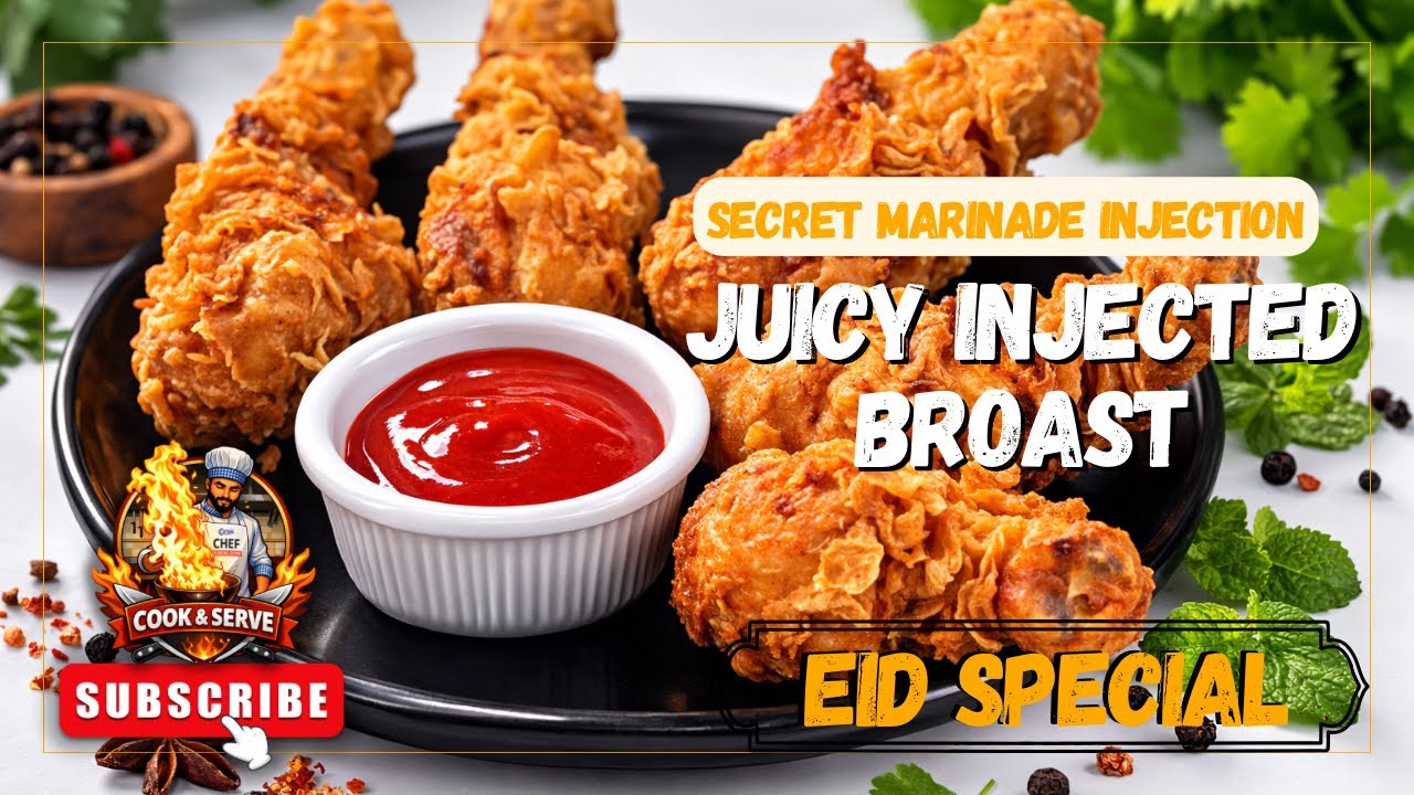 Secret Injected Chicken Broast Recipe For Eid Special | Crispy & Juicy Restaurant Style Chicken