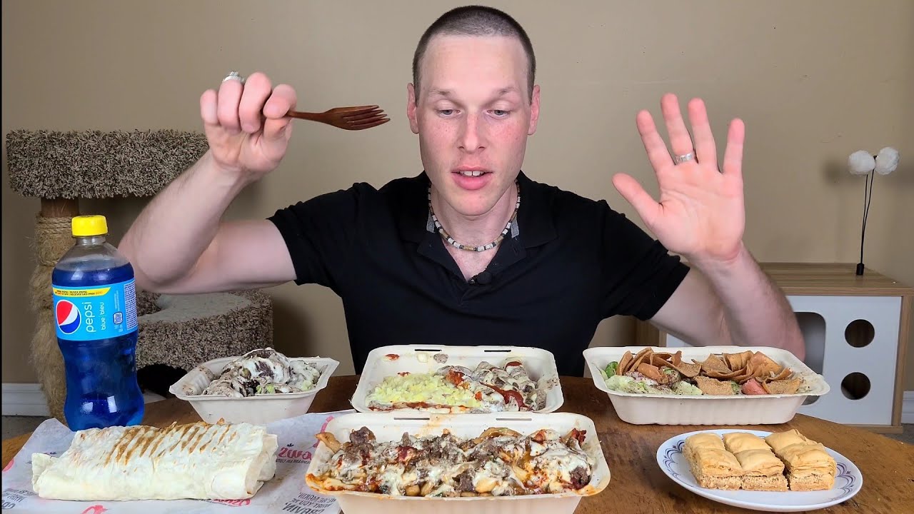 Lamb Shawarma Poutine, Saj Chicken Shawarma Wrap and Beef Kofta Mukbang