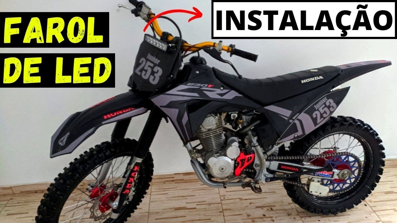 COMO INSTALAR ESSE FAROL DE LED NA SUA MOTO DE TRILHA (PASSO A PASSO)