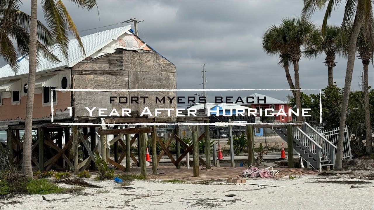 Fort Myers Beach, Florida - 1Year After Hurricane IAN - By Drone