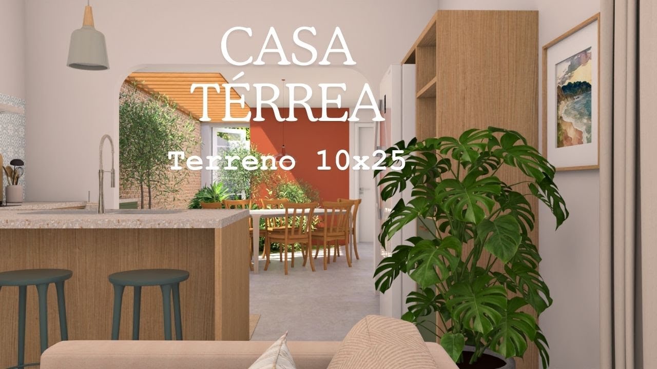 Casa Térrea com Pátio dividindo ambientes - Terreno 10x25