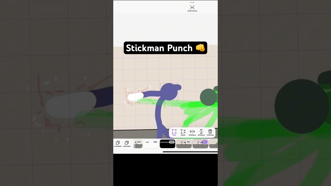 How I animate a powerful stickman punch #shorts #flipaclip #stickfightanimation
