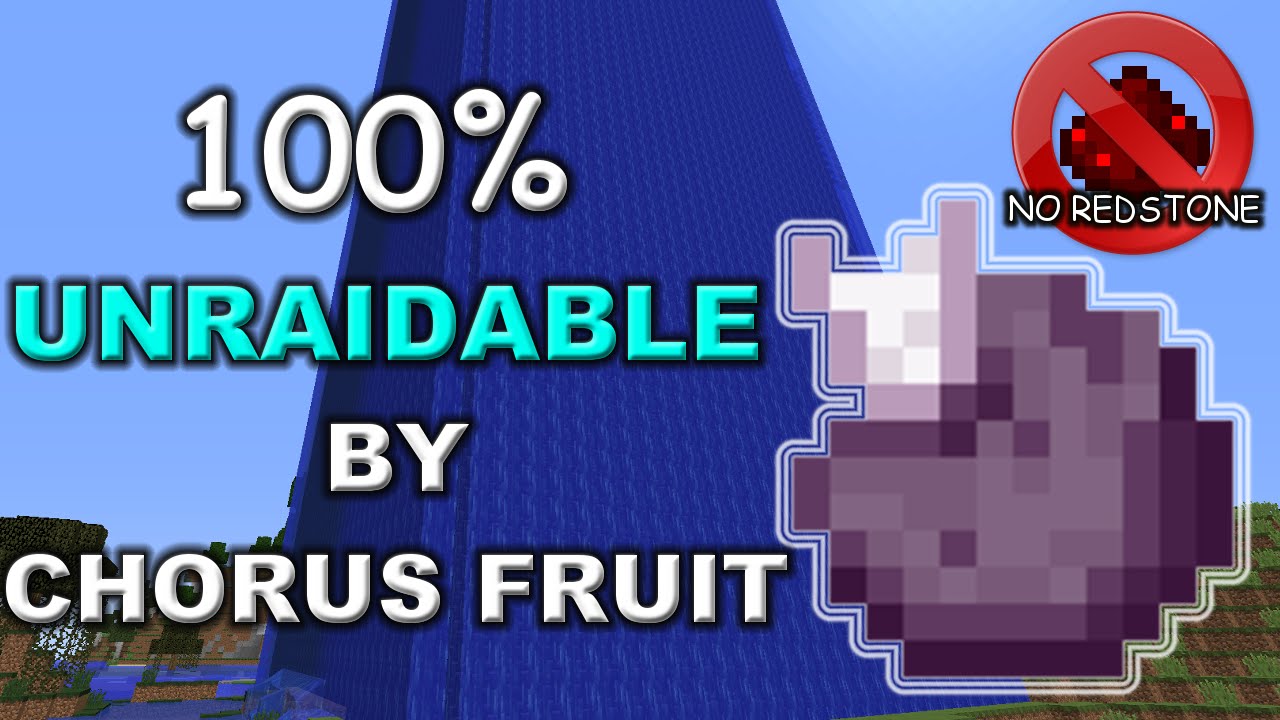 MINECRAFT 1.9-HOW TO DEFEND ANY BASE FROM CHORUS-FRUIT! 100% Effective TRAP w/ NO REDSTONE