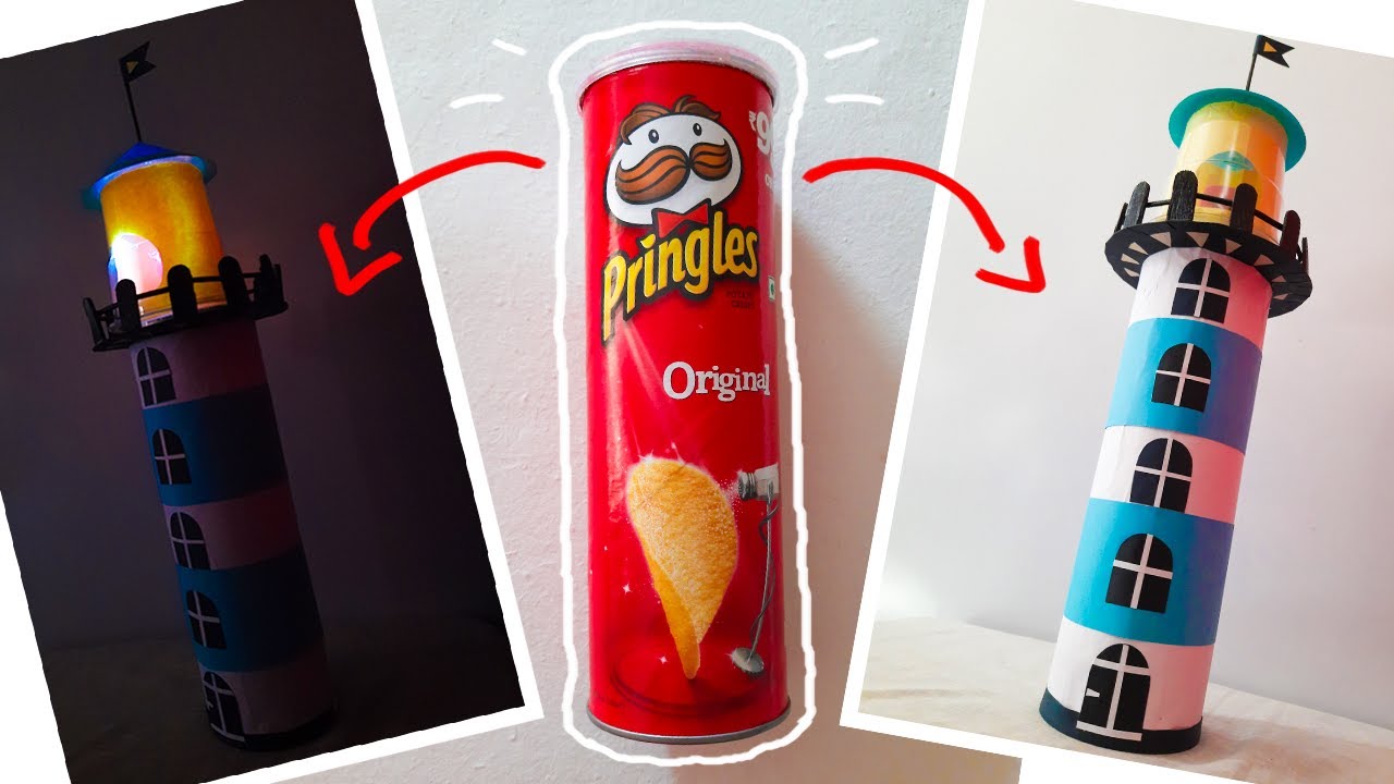 DIY Lighthouse | How to make LIGHTHOUSE using PRINGLES CAN | Easy Project