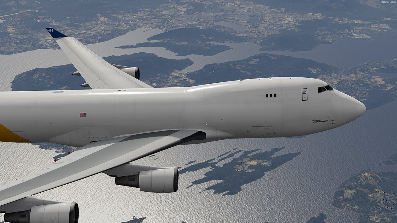 [P3D5] PMDG B744F Polar Air Cargo [N498MC] Night Landing at CYYC/Calgary (4K)