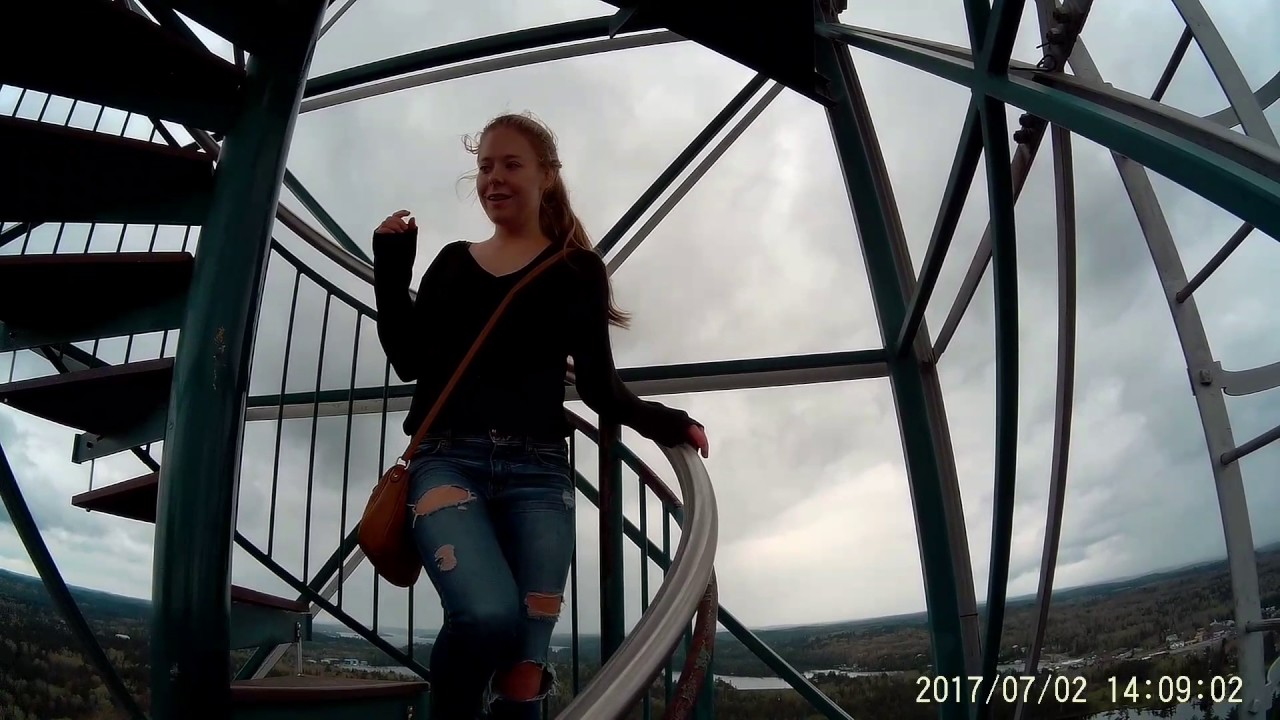 Climbing the Temagami fire tower. Temagami Ontario