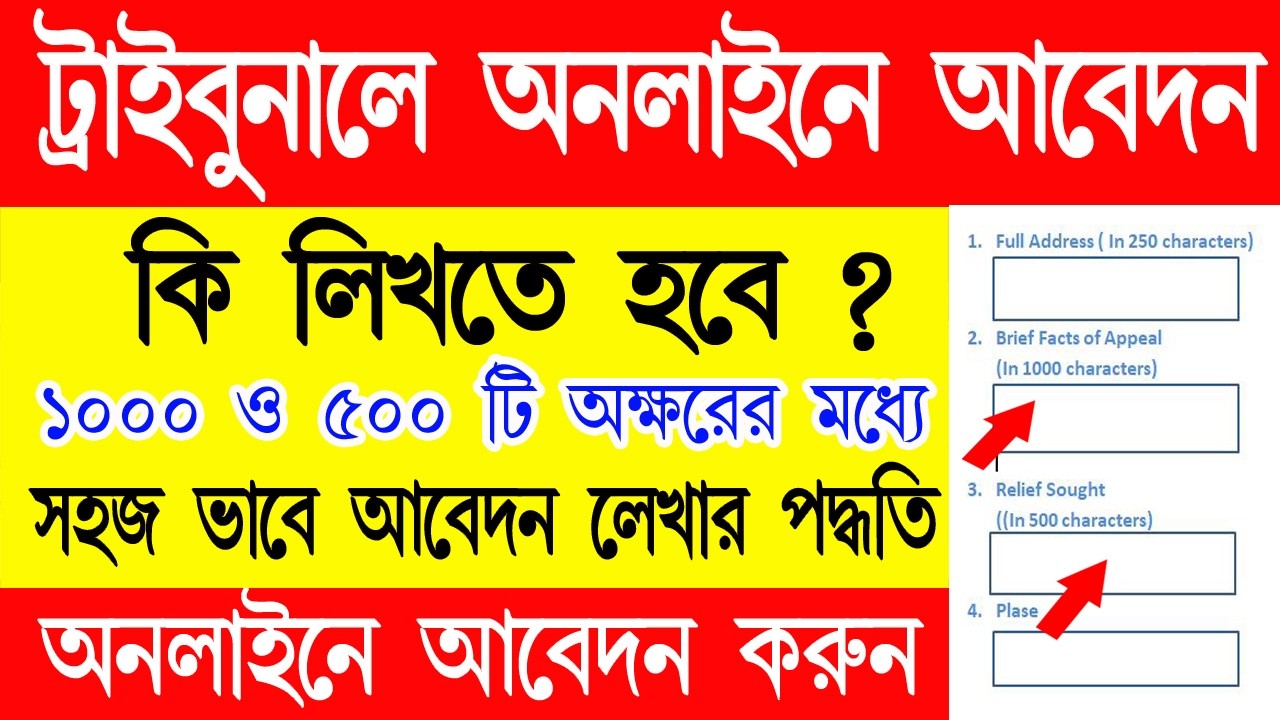 ট্রাইবুনালে আবেদন করার সময় কি লিখতে হবে ? Brief Fatcs of appeal | relief sought | SIR news