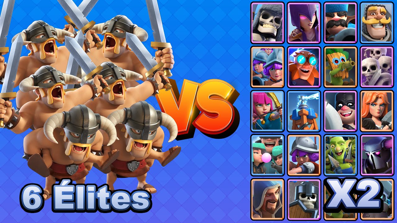 6 BÁRBAROS de ÉLITE vs TODAS LAS CARTAS X2 | Clash Royale