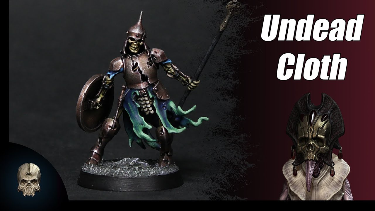 Hobby Tips: Painting Blue/Green Cloth on a Deathrattle Skeleton for Soulblight Gravelords