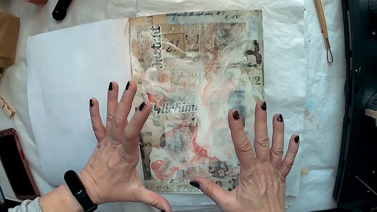 Mixed media art journal - Collage et peinture encaustique
