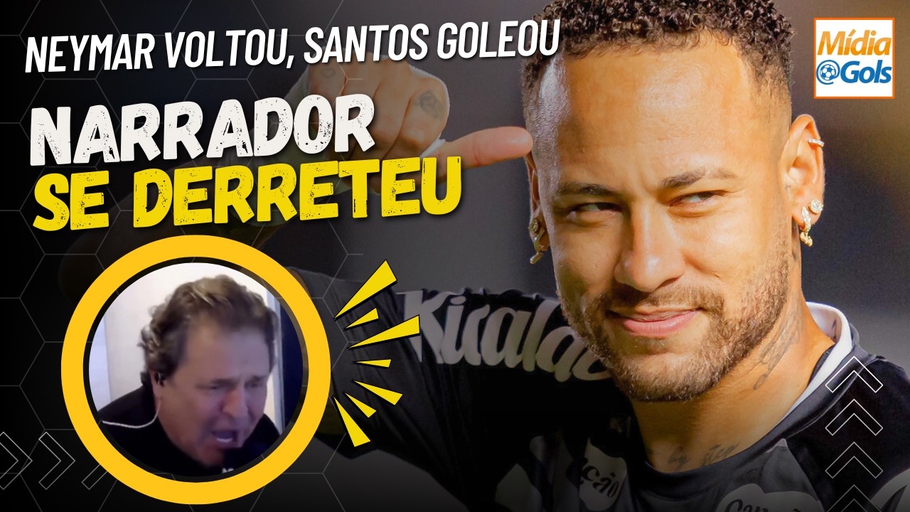 ABSURDO! Narrador VAI AO LIMITE na volta do NEYMAR e na goleada: SANTOS 6 x 0 Velo Clube