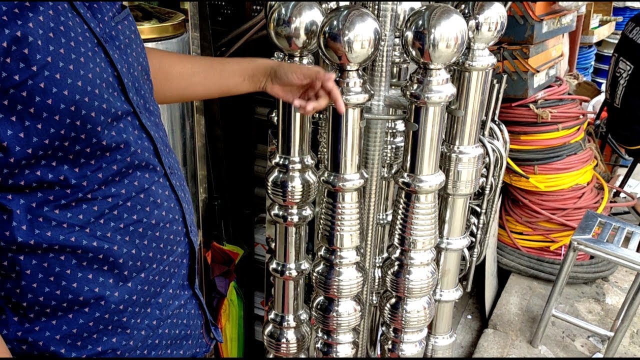 নবাবপুর থেকে অরজিনাল সিঁড়ির রেলিং এসএস স্টিল নিউ ডিজাইনSS Steel wholesale market Navapur falak ange