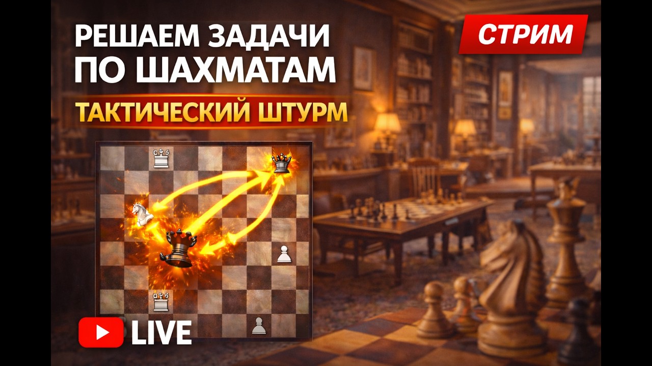 Шахматы - Тактический штурм, решаем задачи по шахматам