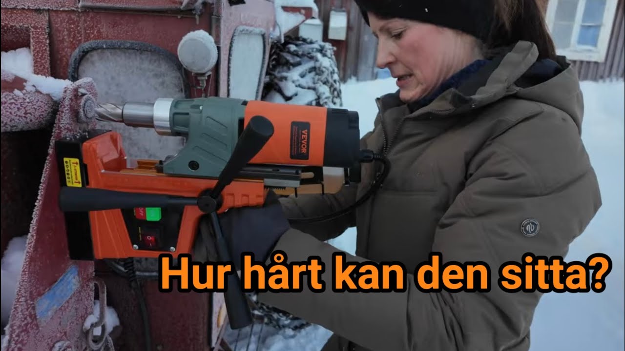 Förbereder byte av lastare -Test av Vevors magnetborrmaskin