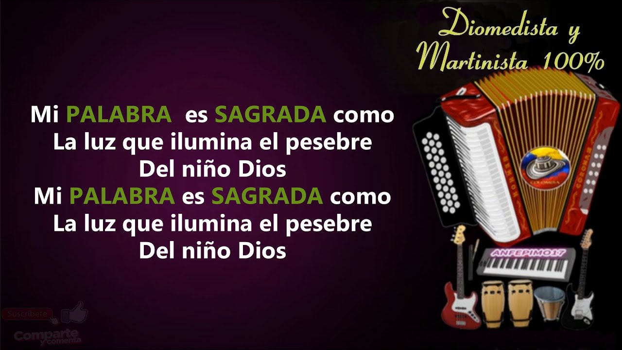 Palabra Sagrada - (letra) - DIOMEDES DIAZ / Álbum - Para Mi Fanaticada / Año - 1980