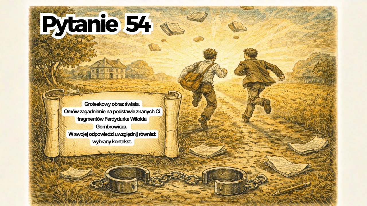 Pytanie 54. Groteskowy Obraz Świata - FERDYDURKE.  Matura Ustna - Matura z Języka Polskiego.