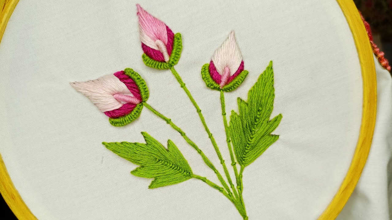 Vibrant flower embroidery design stitches, a testament to the beauty of creativity 🪡💐🌼🎨