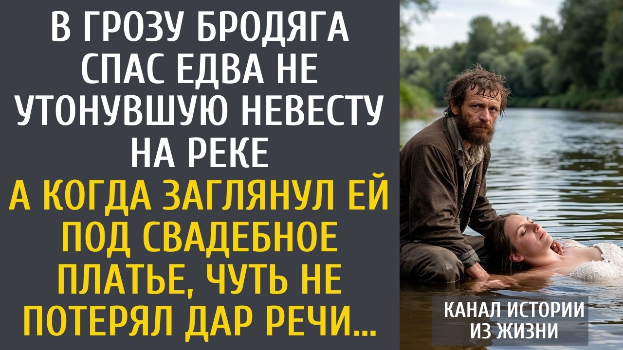 В грозу бродяга спас едва не утонувшую невесту на реке… А когда заглянул ей под свадебное платье…