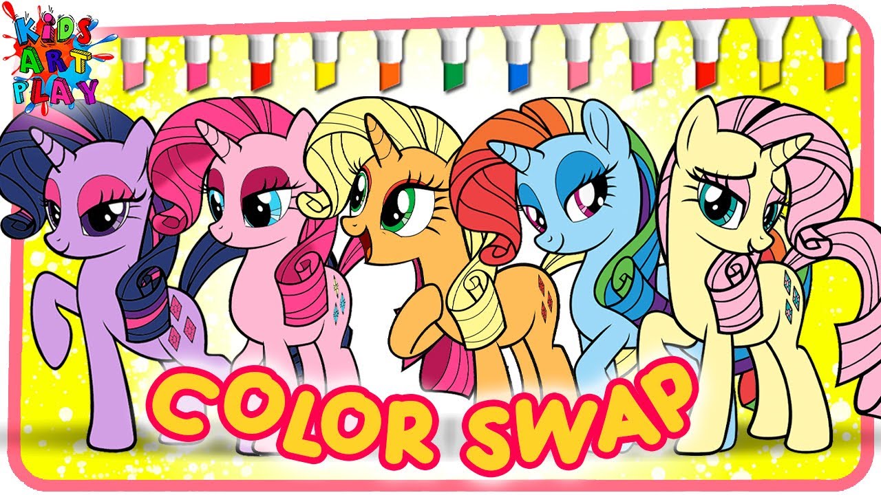 MLP My Little Pony Rarity COLOR SWAP to all PONIES!!! Coloring book