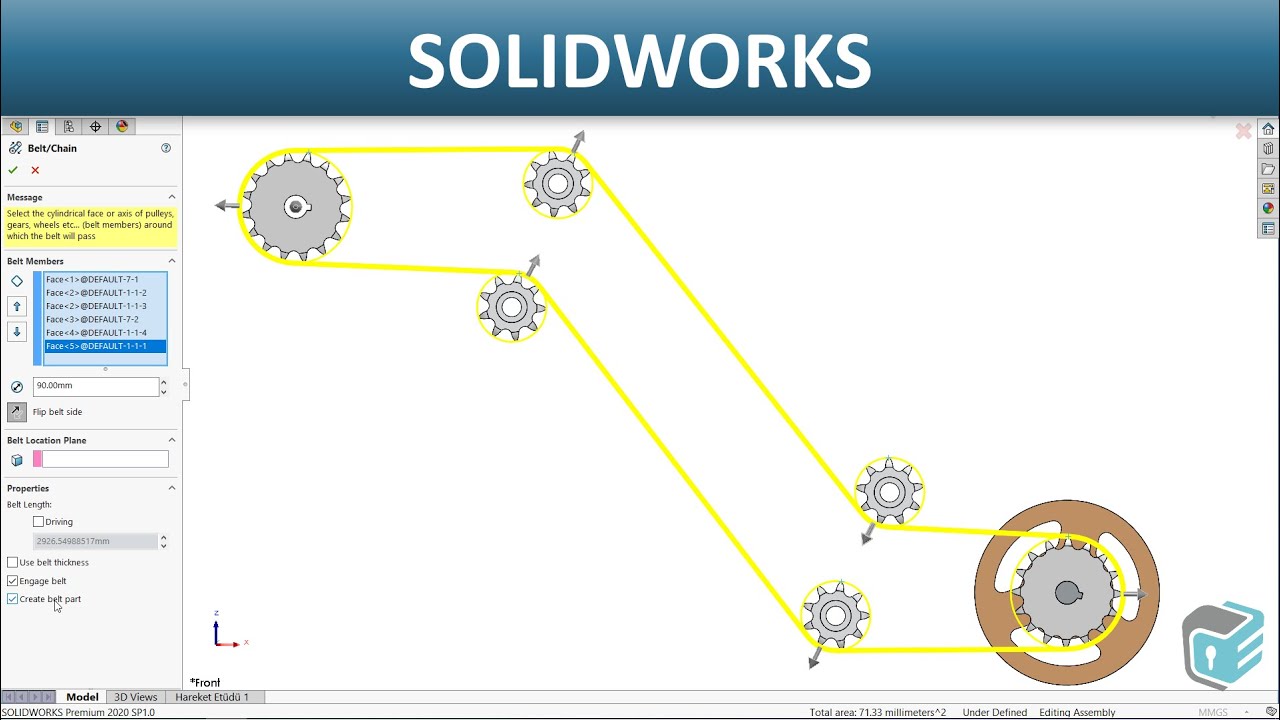 SOLIDWORKS - Belt / Chain (Assembly Features)