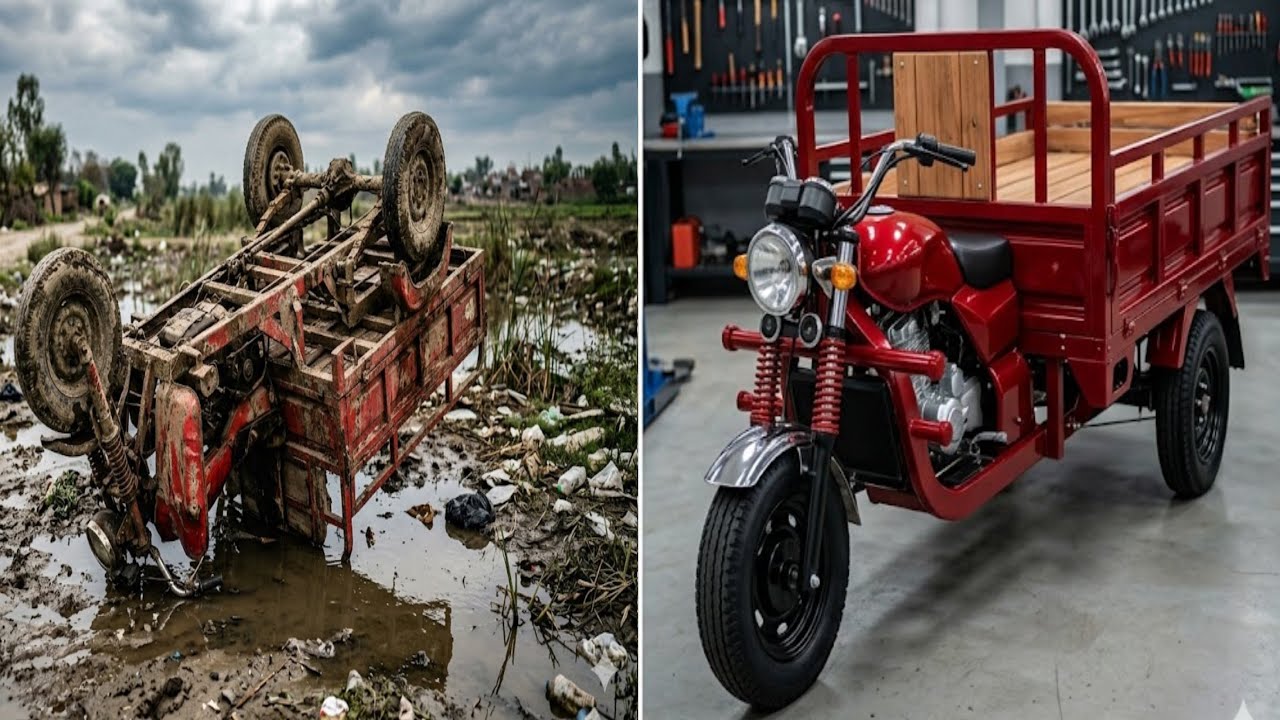 Pulled this Loader Rickshaw From A Lake After Years – Full Restoration