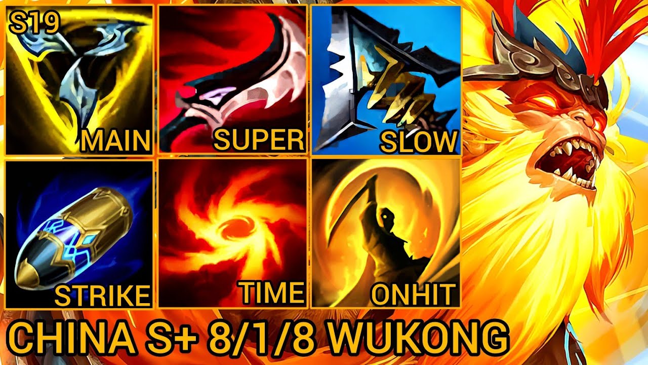 Sovereign Wukong S Rating Jungle 8/1/8 - China Wild Rift New Build & Runes By Tiarty