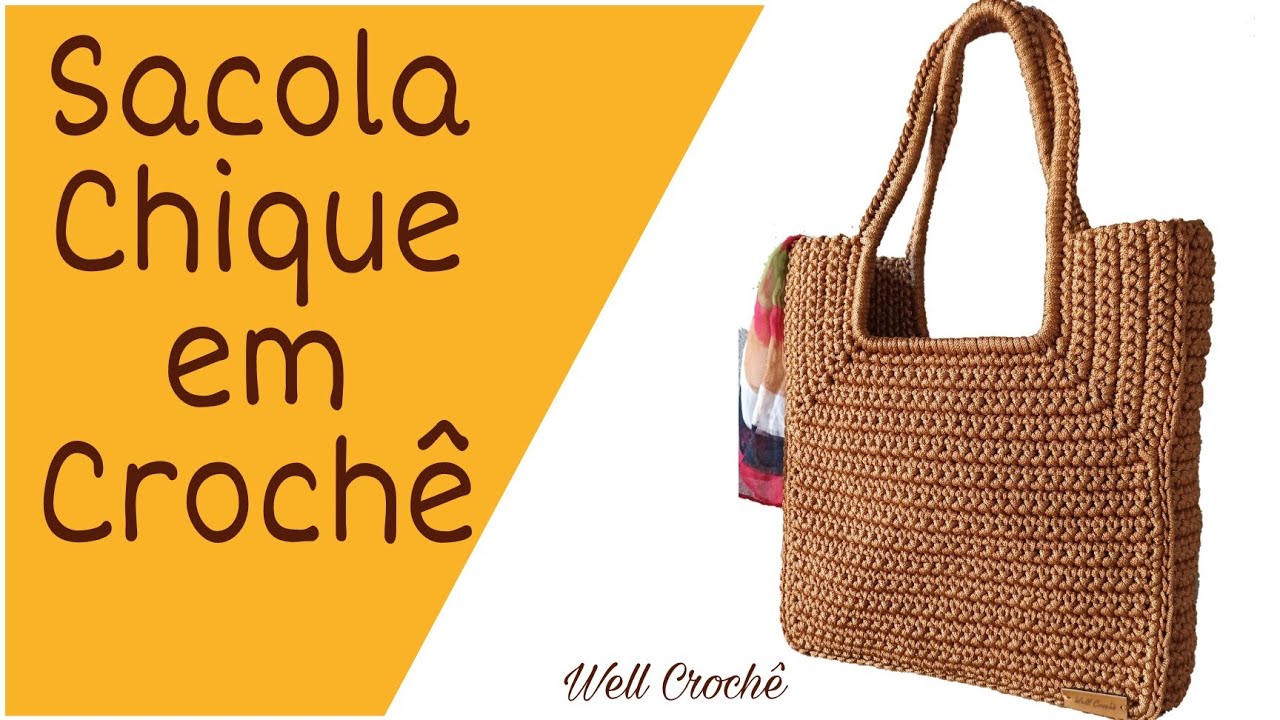 Bolsa Sacola Chique em Crochê