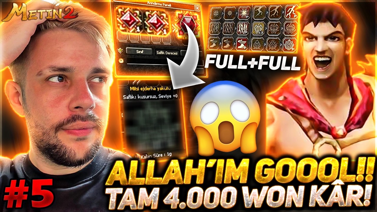 6/6 KUSURSUZ YAKUT MU ? 🔥 TAM 4.000 WON'LUK BÜYÜK KAR ! 🤑 METİN2 TR LUCİFER BÖLÜM 5