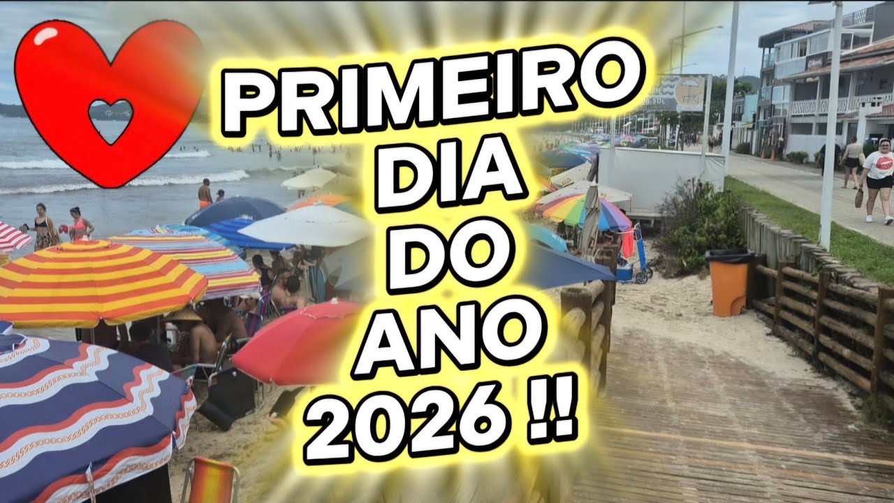 Dia lindo no primeiro dia do Ano !! Bombas / Bombinhas SC BRASIL  !! FELIZ ANO NOVO . 2026 