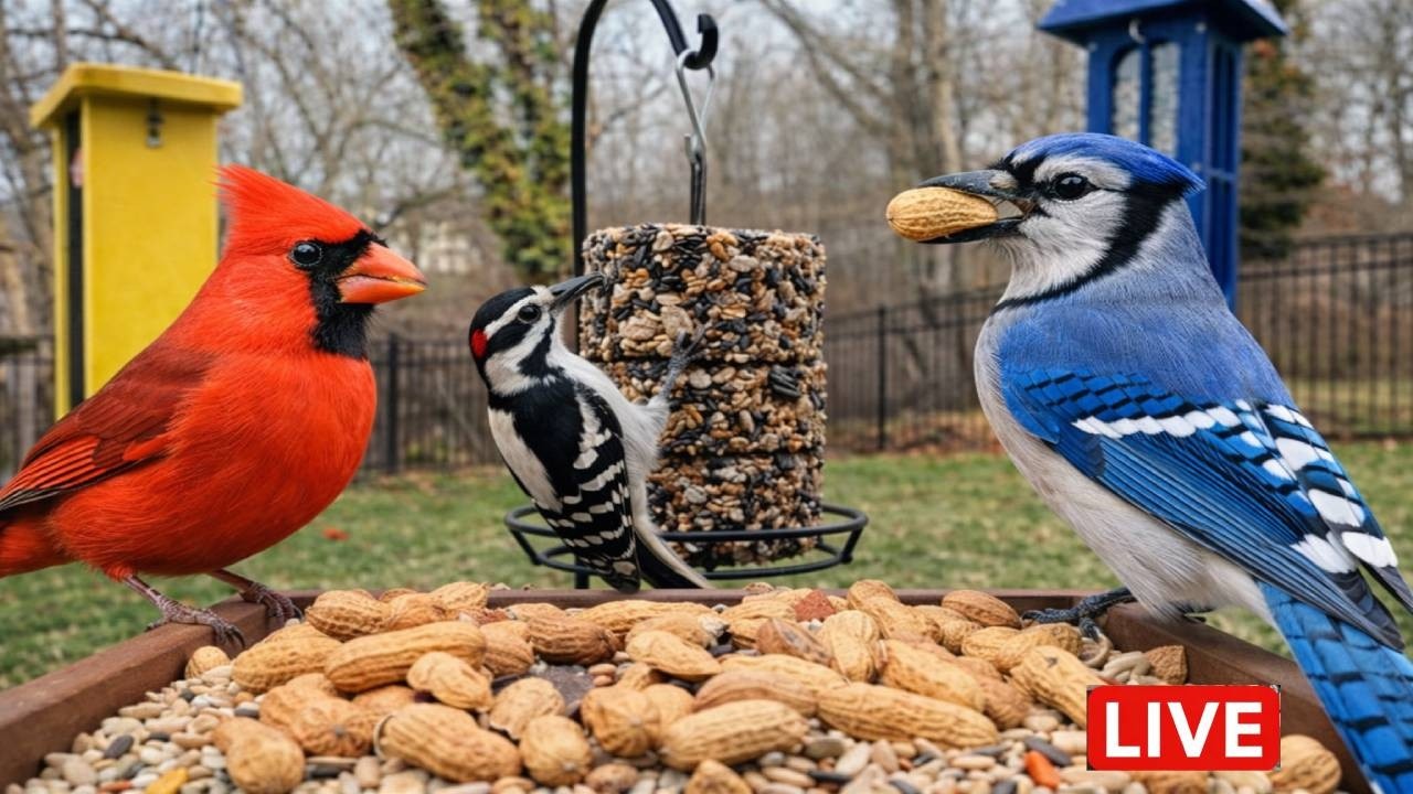 🔴 LIVE Bird Feeder Cam | Cardinals, Blue Jays & More | Who Shows Up Today? 🐦