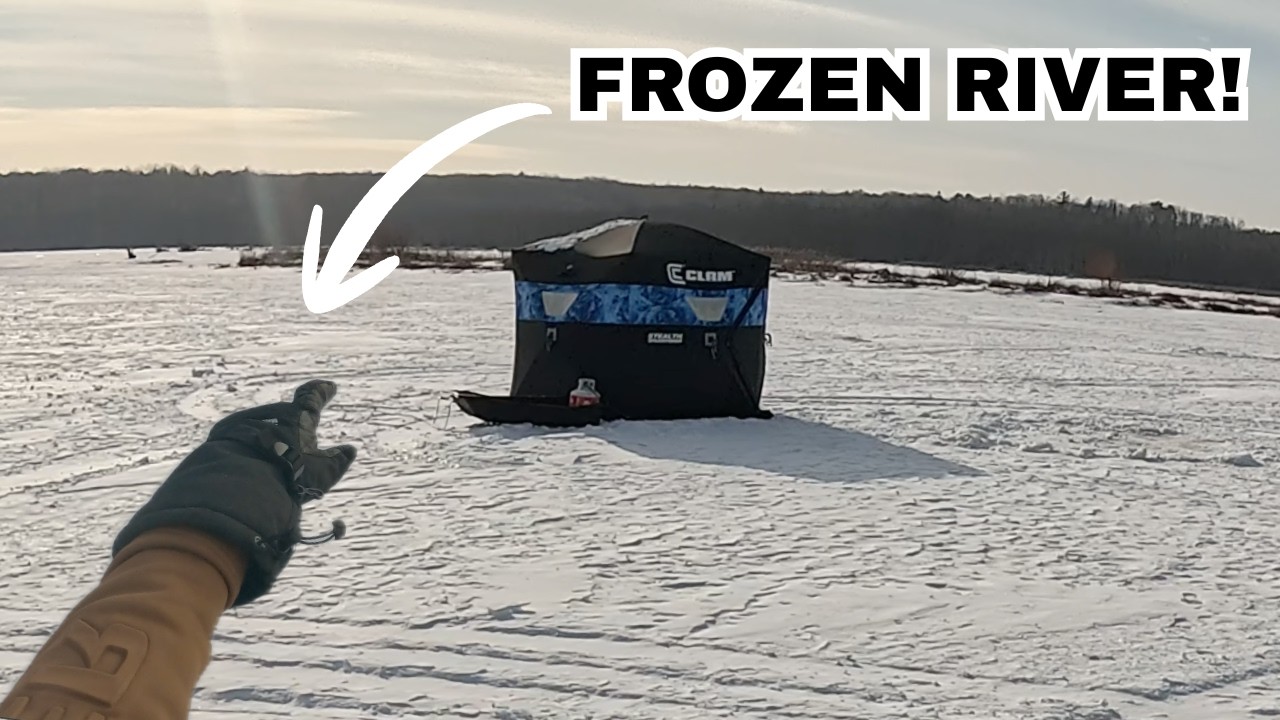 Исследование замерзшей реки!! - (Неизвестная загадочная рыба?)