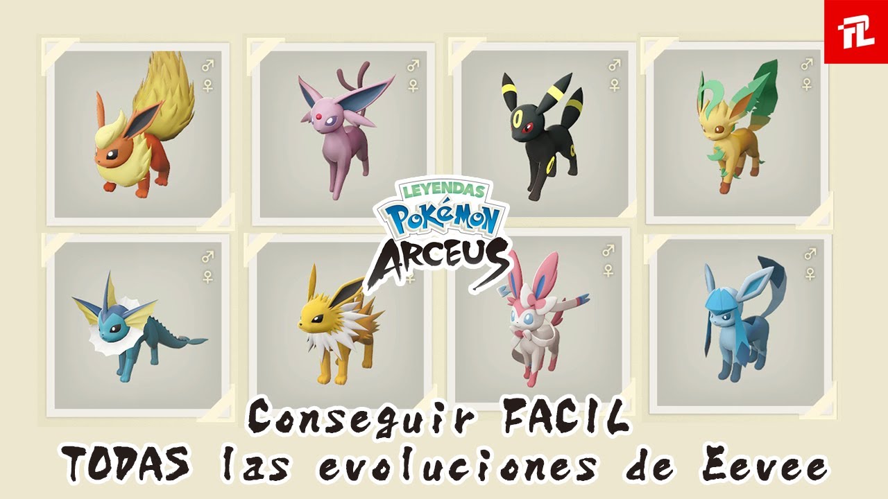 GUIA - Como EVOLUCIONAR a EEVEE FACIL (TODAS las EVOLUCIONES) en Leyendas Pokemon Arceus en Español