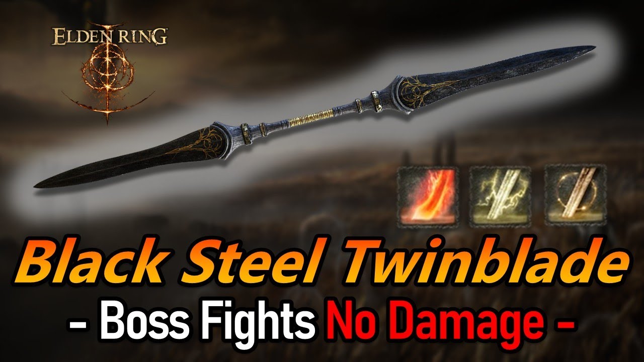Black Steel Twinblade | No Damage Boss Fights | Elden Ring | 1.16 ver