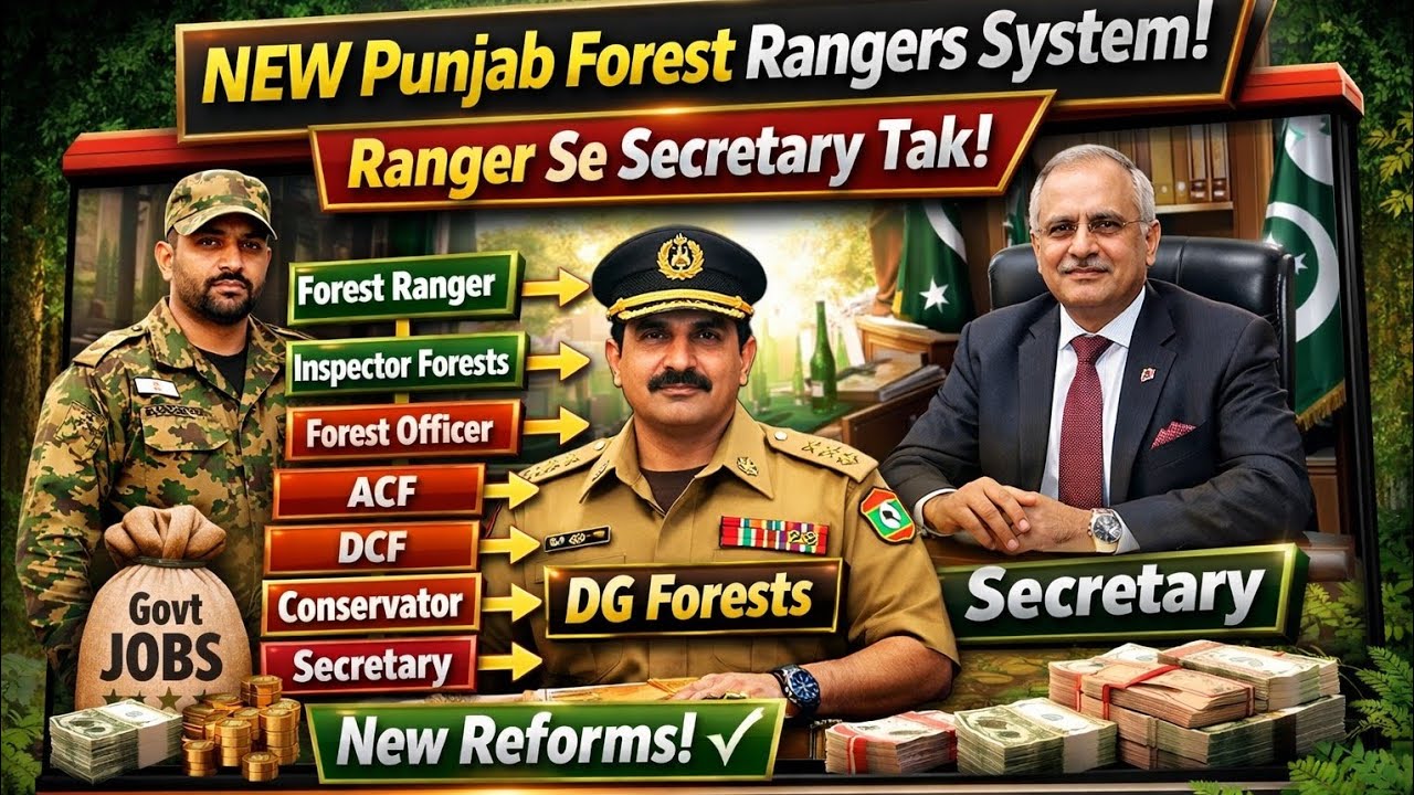 👉Complete Rank Structure of Punjab Forest Department (New System) | From Forest Ranger to Secretary💯