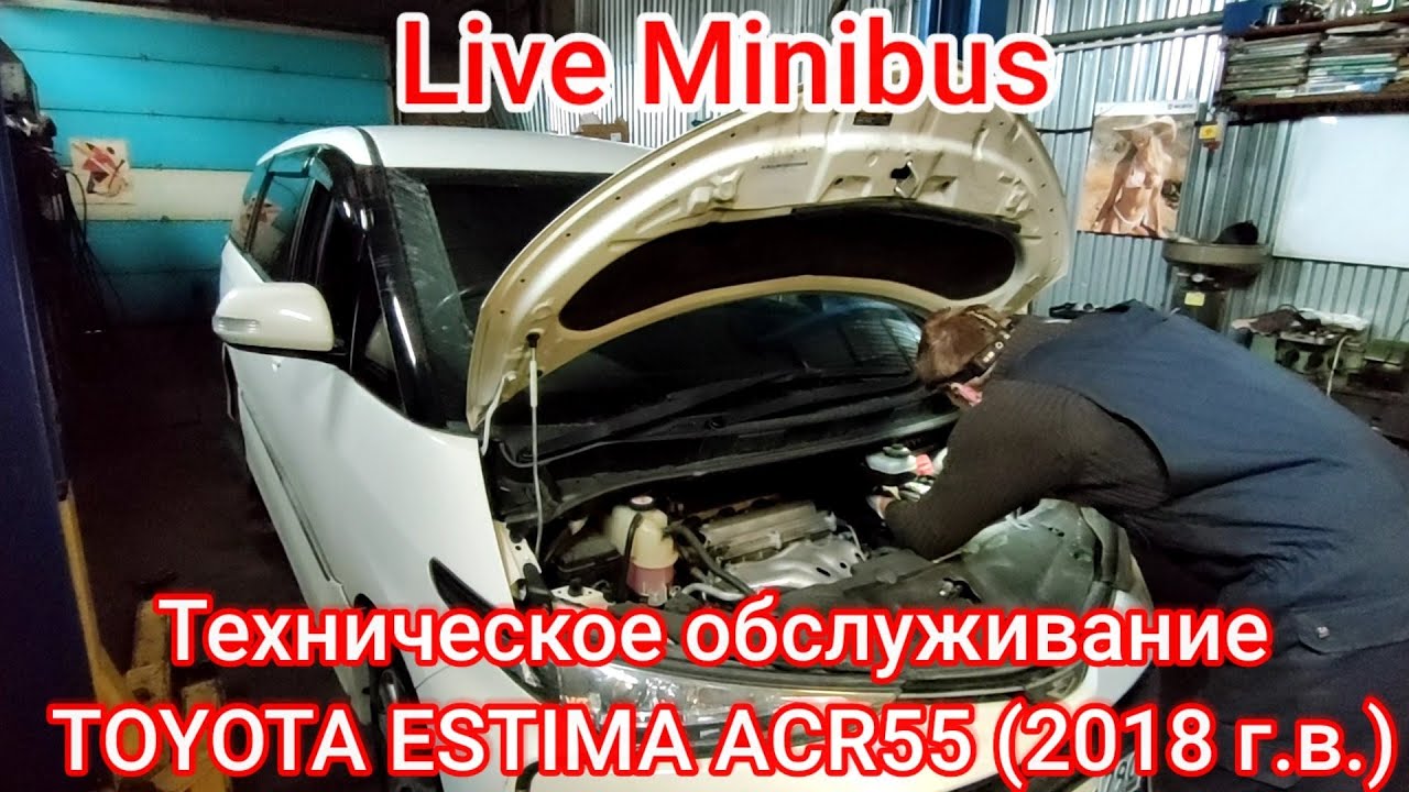 Тех. обслуживание TOYOTA ESTIMA ACR55 18 год.( ЗАМЕНА МАСЛА В ДВИГАТЕЛЕ, ВАРИАТОРЕ, РЕДУКТОРЕ.)