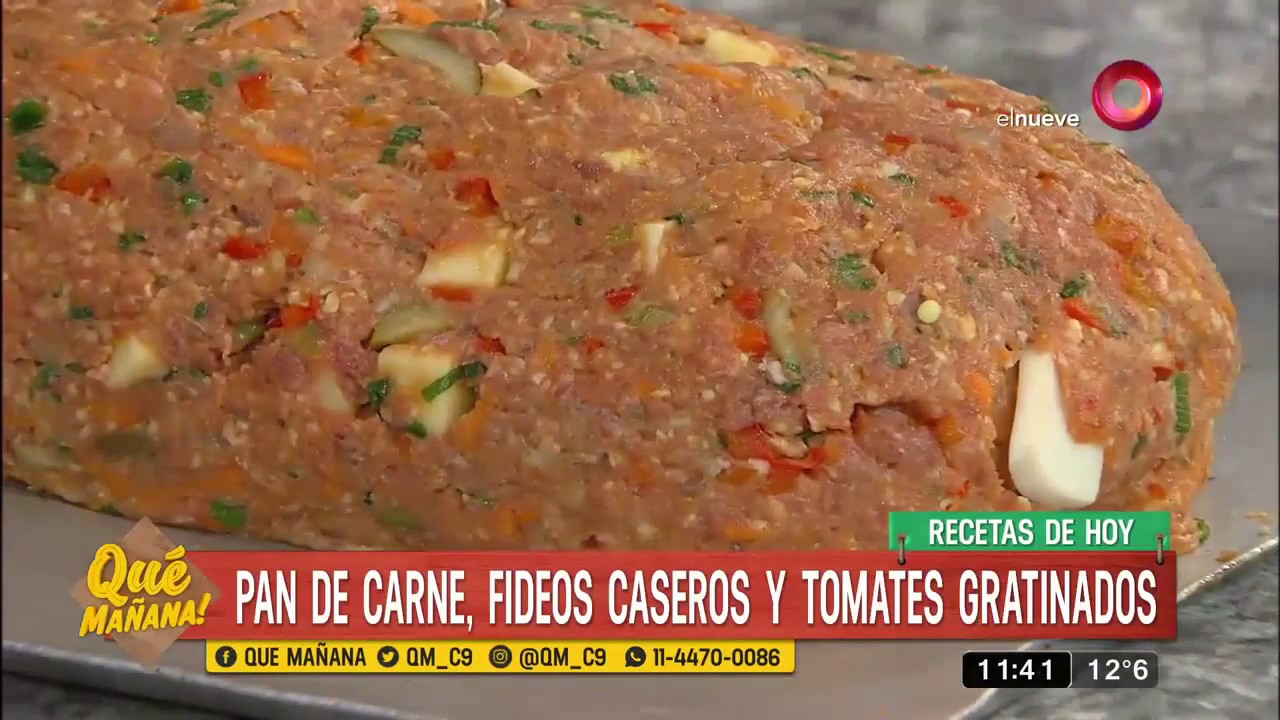 Recetas de hoy: Pan de carne, fideos caseros y tomates gratinados