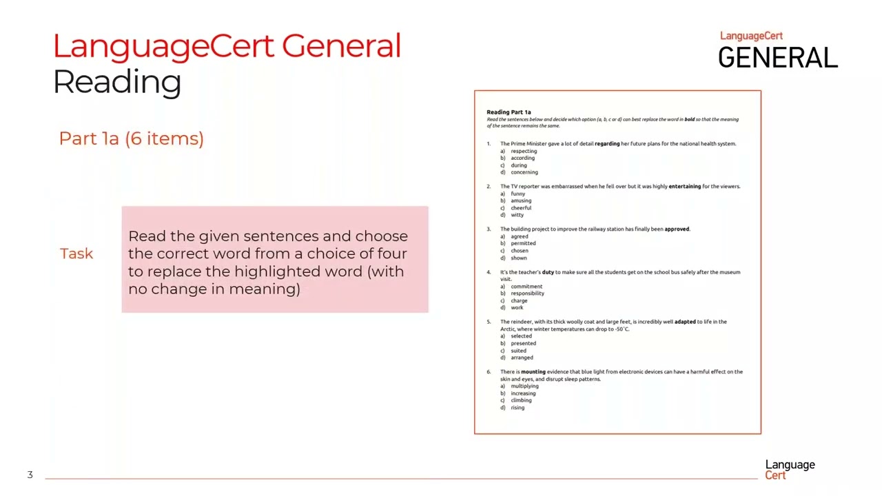 LanguageCert General - Reading