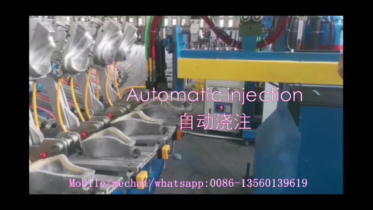 聚氨酯高压发泡机自行车鞍座海绵生产线