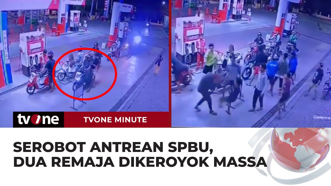 Detik-detik Dua Remaja Diamuk Massa, Gegara Serobot Antrean SPBU  | tvOne Minute