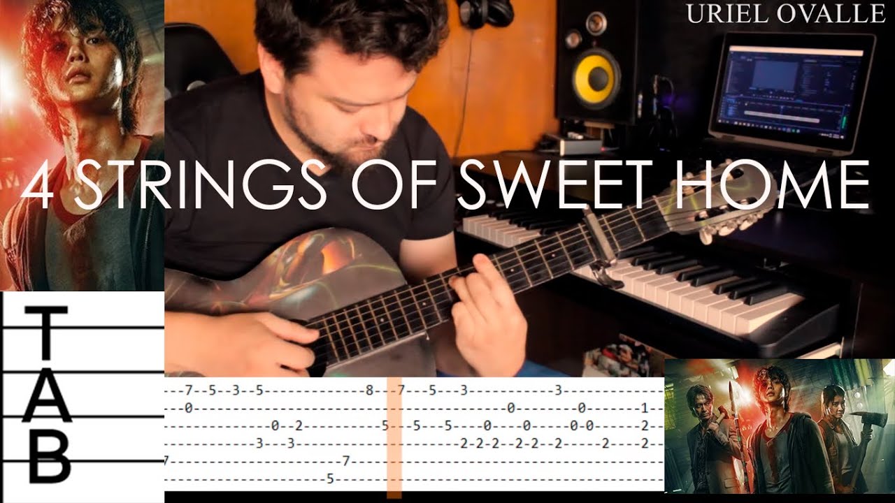 TUTORIAL Sweet Home 4 strings of sweet home 지도 시간 스위트홈 Guitar + TABS 기타 커버