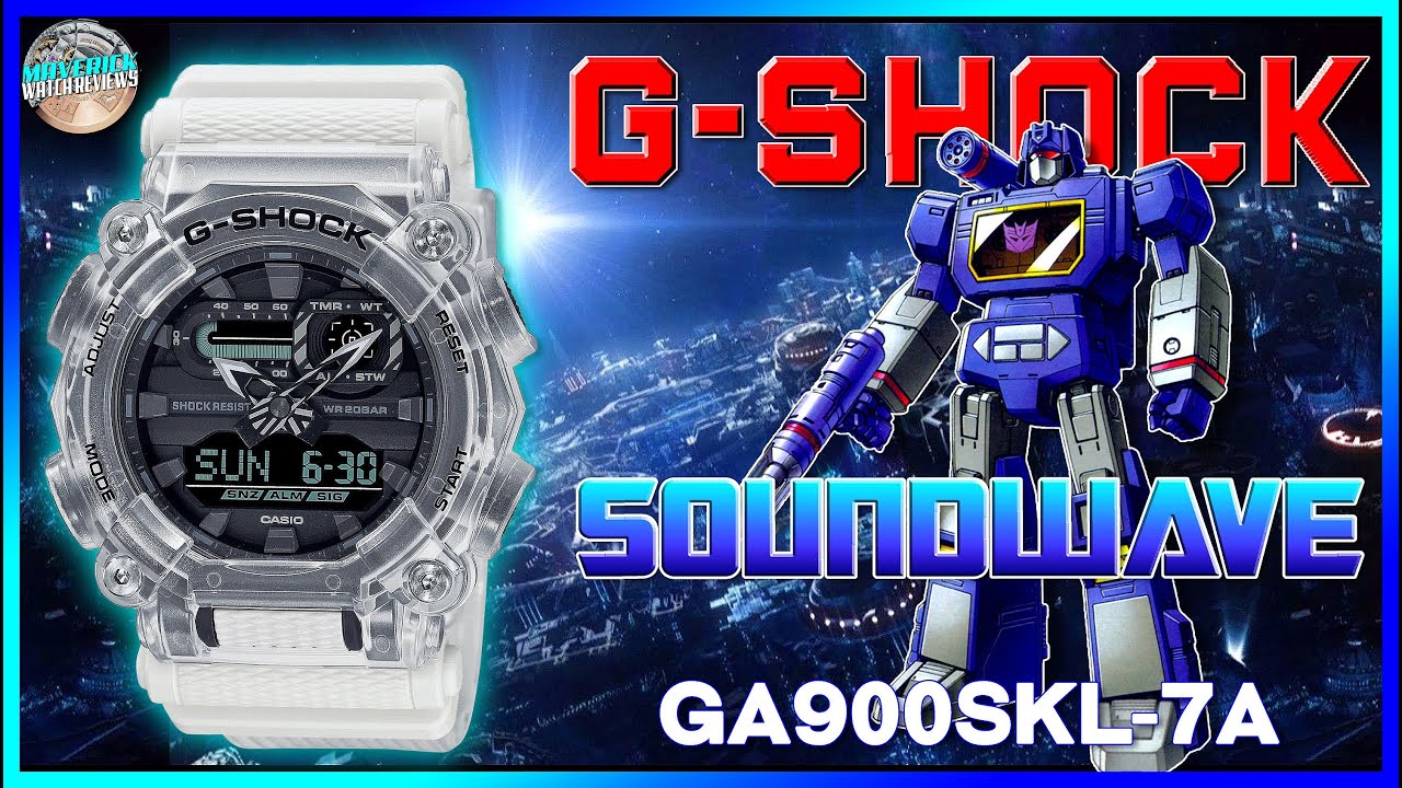 Ужасный негативный дисплей! | Распаковка и обзор G-Shock Soundwave 200m Quartz GA900SKL-7A