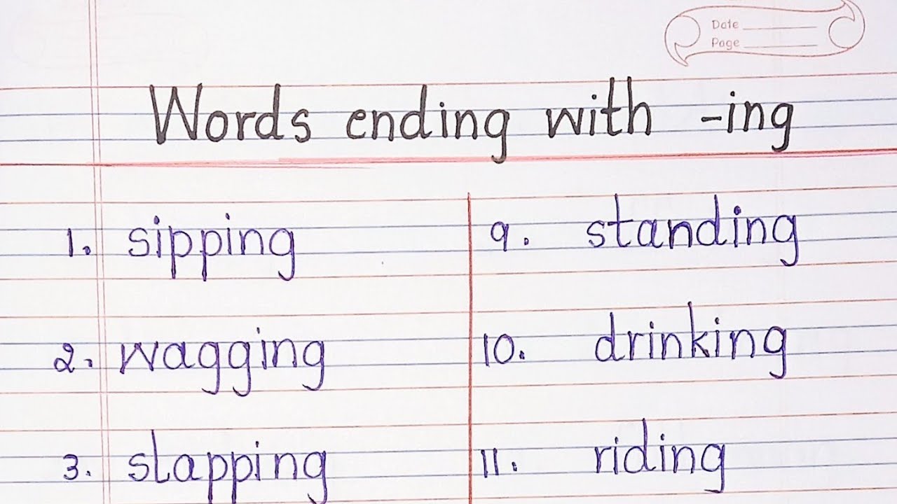 Words ending with -ing  Part -3